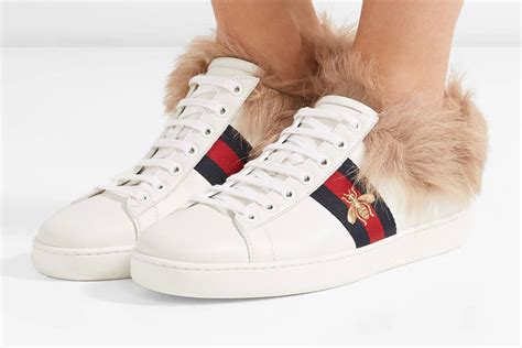 sneakers gucci shoes|Gucci fur sneakers women's.